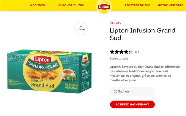 リプトンのフランス限定ミントティー　Lipton Infusion Grand Sudが美味い