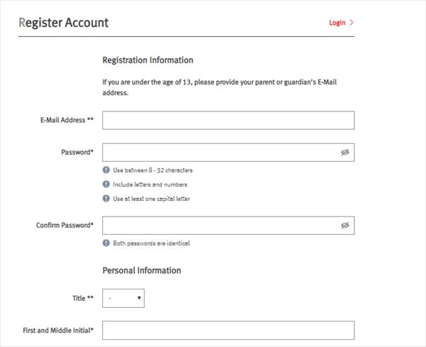 Register Account